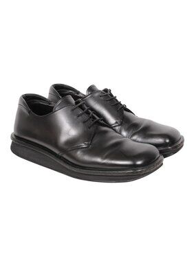 Prada Mens Vtg 2000s Square Toe Oxfords US 8.5 UK 7.5 Black Leather Slip On